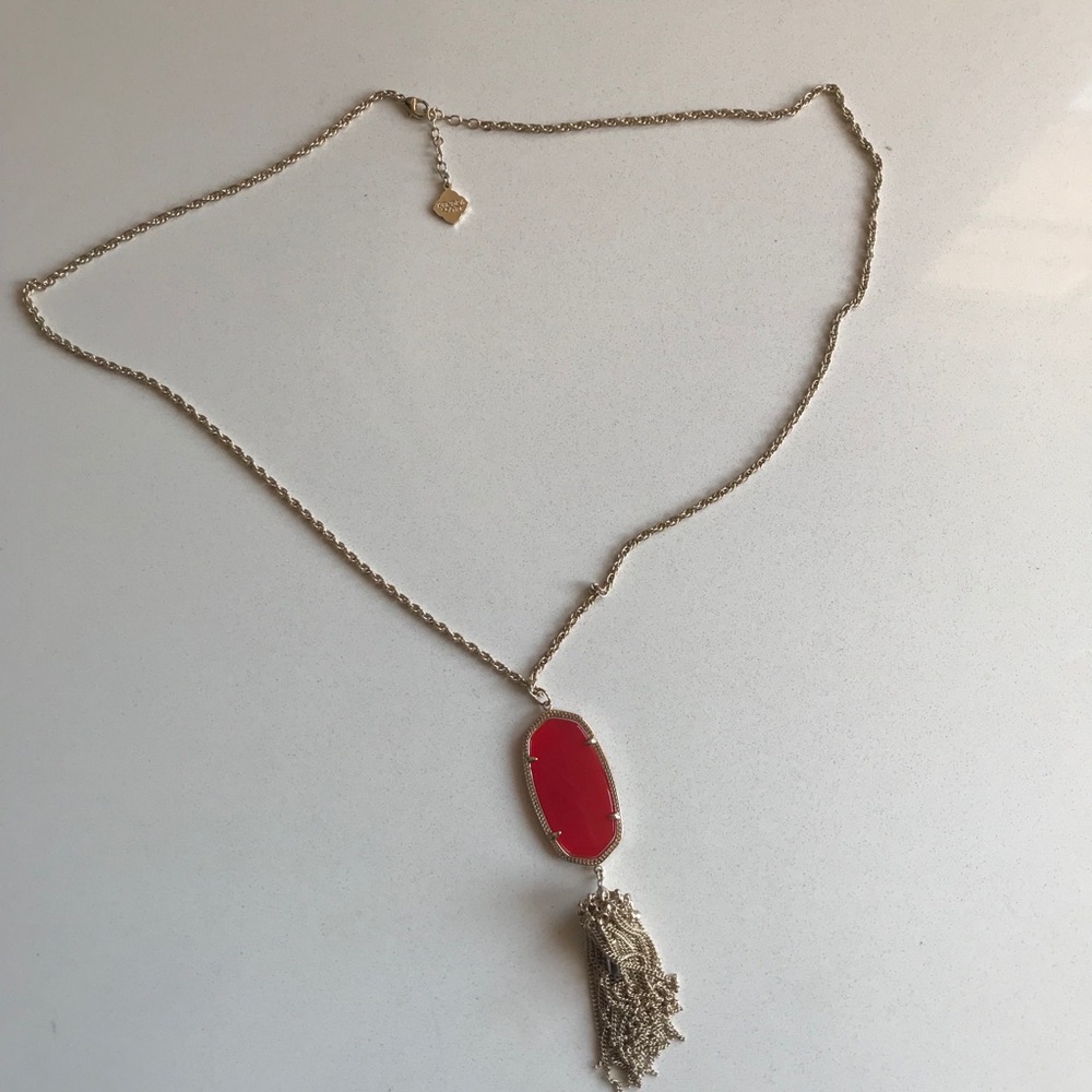 Kendra Scott Rayne necklace in bright red